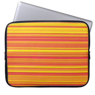 Orange Röda Gula Ränder Laptop Fodral