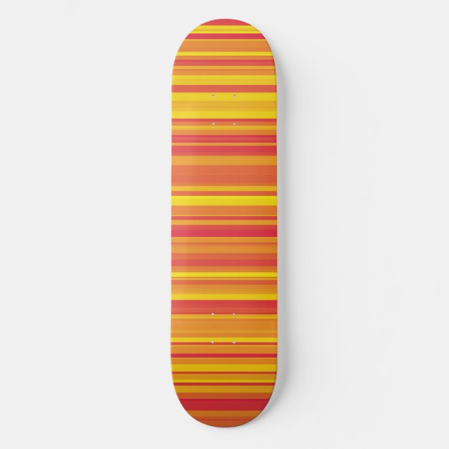 Orange Röda Gula Ränder Mini Skateboard Bräda 18,5 Cm (Framsida)