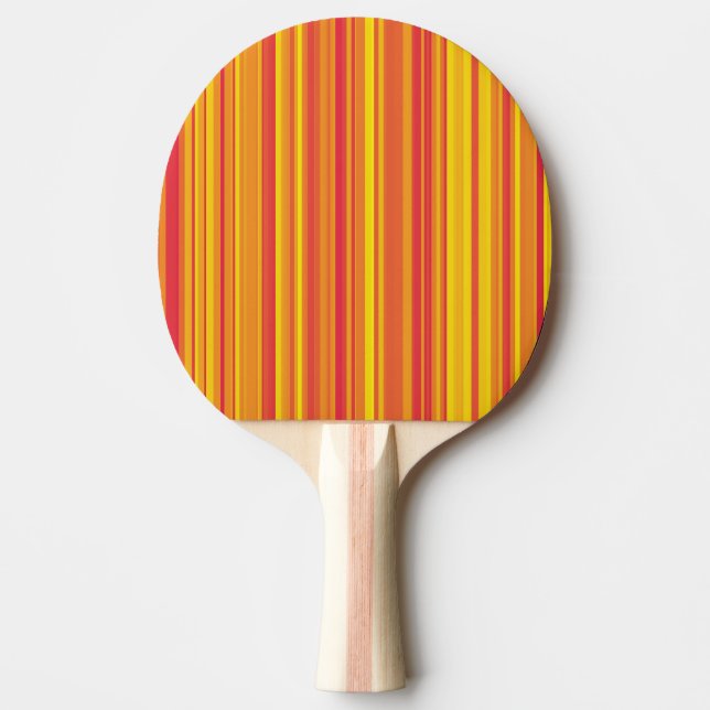 Orange Röda Gula Ränder Pingisracket (Framsidan)