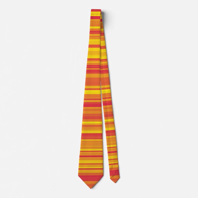 Orange Röda Gula Ränder Slips (Framsida)