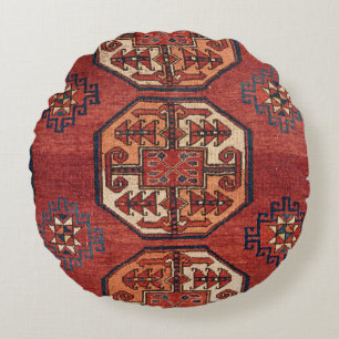 Orange Röda turkestanska medaljer  Rund Kudde