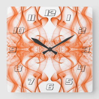 Orange rök Symmetrisk minimalistisk vit Fyrkantig Klocka