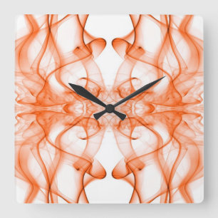 Orange rök Symmetrisk minimalistisk vit Fyrkantig Klocka