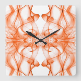 Orange rök Symmetrisk minimalistisk vit Fyrkantig Klocka