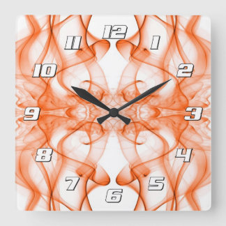 Orange rök Symmetrisk minimalistisk vit Fyrkantig Klocka