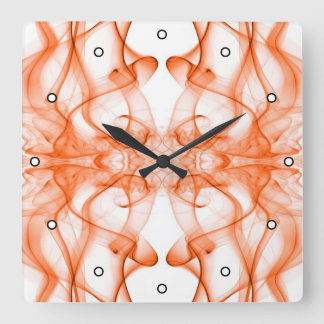 Orange rök Symmetrisk minimalistisk vit Fyrkantig Klocka