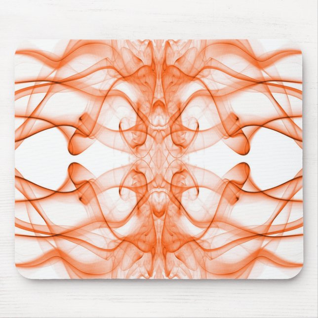 Orange rök Symmetrisk minimalistisk vit Musmatta (Framsidan)