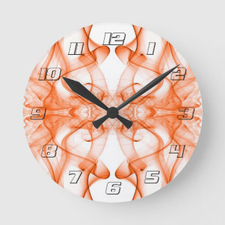 Orange rök Symmetrisk minimalistisk vit Rund Klocka