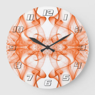 Orange rök Symmetrisk minimalistisk vit Stor Klocka
