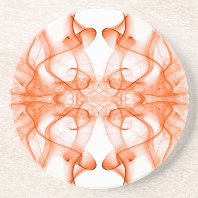 Orange rök Symmetrisk minimalistisk vit Underlägg (Framsidan)