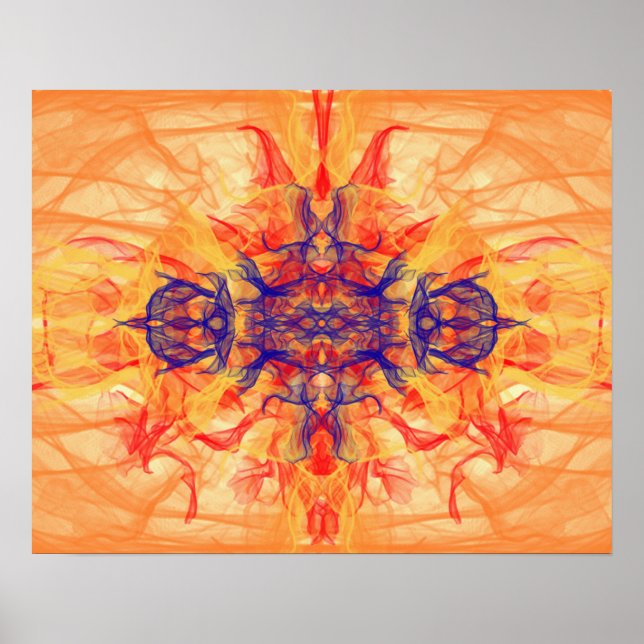 ORANGE RÖKE - Fractal Art - Poster (Framsidan)