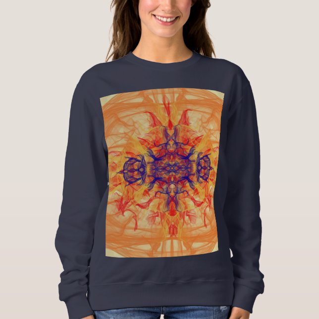 ORANGE RÖKE - Fractal Art - Sötskjorta T Shirt (Framsida)