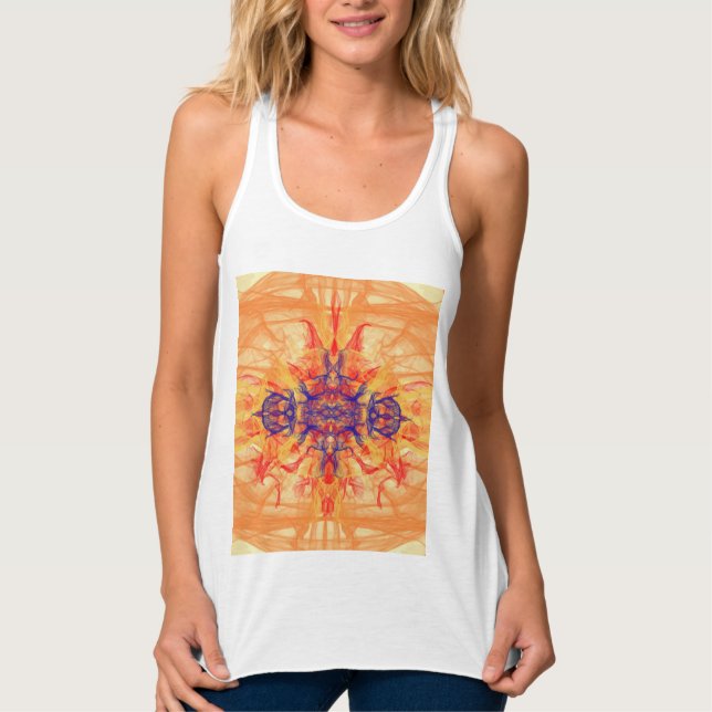 ORANGE RÖKE - Fractal Art - T-Shirt Linne Med Racerback (Framsida)