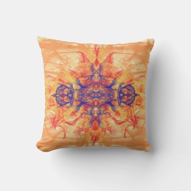 ORANGE RÖKE - Fractal Art - Utomhusfyllning Kudde (Framsida)
