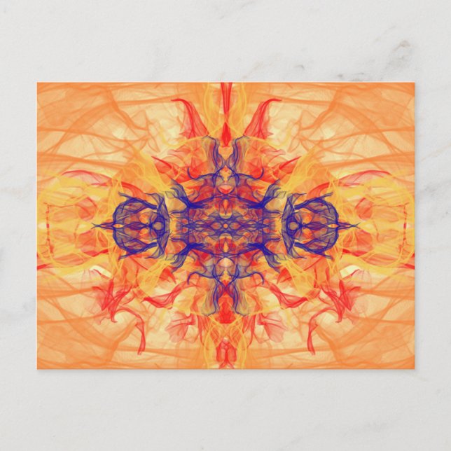 ORANGE RÖKE - Fractal Art - vykort (Framsida)