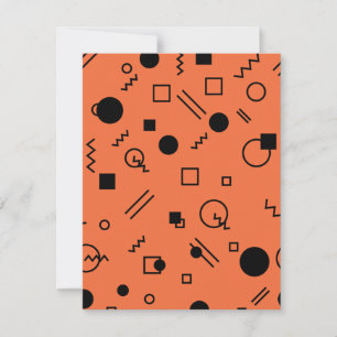Orange, roligt, trendig, geometrisk Memphis grafik Anteckningskort