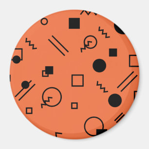 Orange, roligt, trendig, geometrisk Memphis grafik Magnet