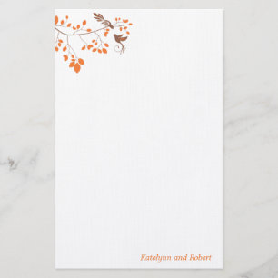 Orange Romantik Bröllop Stationery Brevpapper