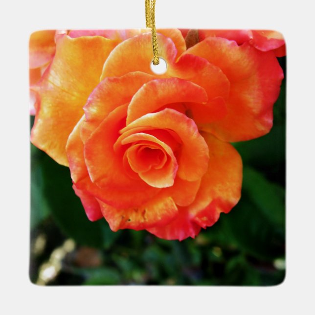 Orange ros julgransprydnad keramik (Framsida)