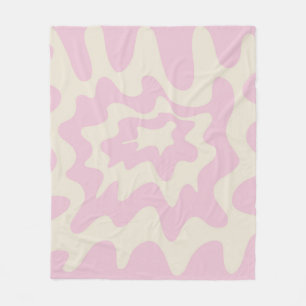 Orange Rosa Abstrakt Groovy Rand minimalistisk fil Fleecefilt