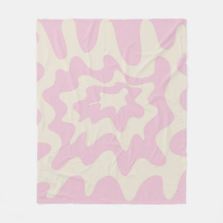 Orange Rosa Abstrakt Groovy Rand Minimalistisk Fl Fleecefilt
