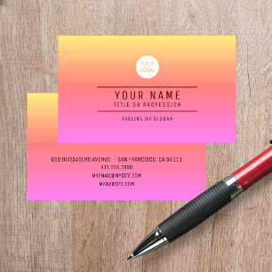 Orange Rosa Abstrakt Lägg till Namn & Professional