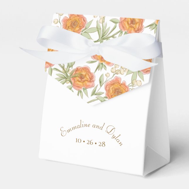 Orange Rosa Bröllop Presentaskar (Framsidan Sidan)