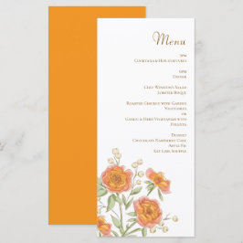 Orange Rosa Bröllopsmenyer Meny