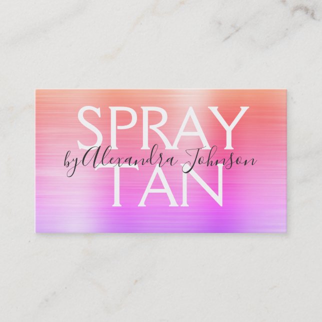 Orange Rosa Brushed Metall Spray Tan Visitkort (Framsida)