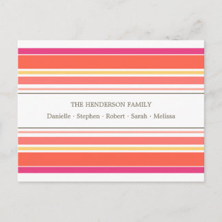 Orange & Rosa Candy Rand Family Postcard Vykort