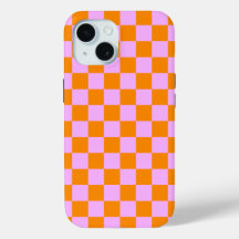 Orange + Rosa Checkboard Mönster