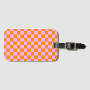 Orange + Rosa Checkboard Mönster Bagagebricka