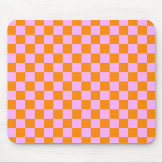 Orange + Rosa Checkboard Mönster Musmatta