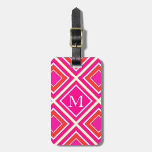 Orange Rosa Diamond Geometric Bagagebricka