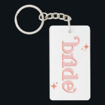 Orange ROSA Disco Bride Brudens sida hen DO Nyckelring<br><div class="desc">Gå tillbaka i tiden med vår Retro Disco Boll Inbjudningskort för möhippa & Decor-samling. Lägg dig i nostalgien på 70-talet med muterade beige och grått-bågar, förstärkta av groovy silver glitter typsnitt. Den ikoniska retrodisco boll är i centrum och framkallar en era av dikoglamor, samtidigt som man håller en aning kvinnlig...</div>