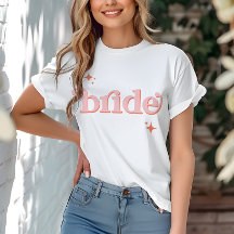 Orange ROSA Disco Bride Brudens sida hen DO Shirt