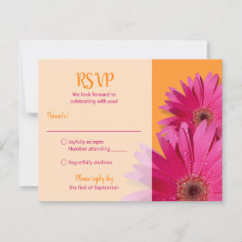 Orange Rosa Gerbera Daisy Bröllops-Svarskort OSA Kort