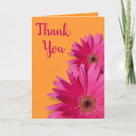 Orange Rosa Gerbera Tusen Tack Kort för Bröllop