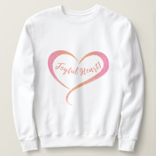 Orange Rosa Glitter Glatt hjärta T- Shirt T