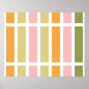 Orange Rosa Grönt Tan Hues Poster