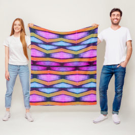 Orange, rosa, lila och blå Chevron Fleecefilt