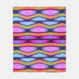 Orange, rosa, lila och blå Chevron Fleecefilt