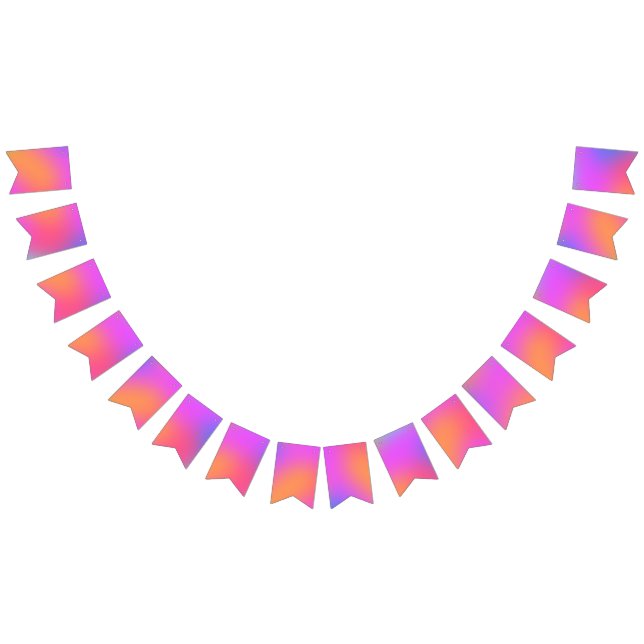 Orange, Rosa, Lila Party Bunting Flaggor (Alla)