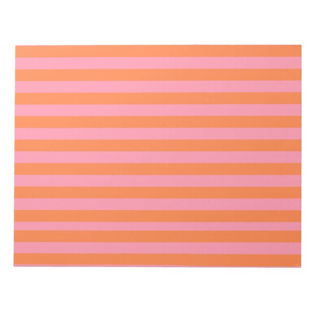 Orange Rosa Linjer, sommartid, Anteckningsblock -  (Framsida)