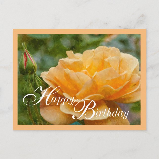 Orange Rosa Målerisk Vykort (Framsida)