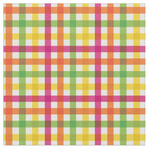 Orange, Rosa och Gult Sommarregnbåge Play/ Tartan Tyg