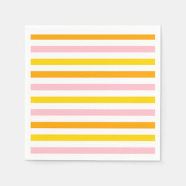 Orange, Rosa och Gult strimlad Pappersservett