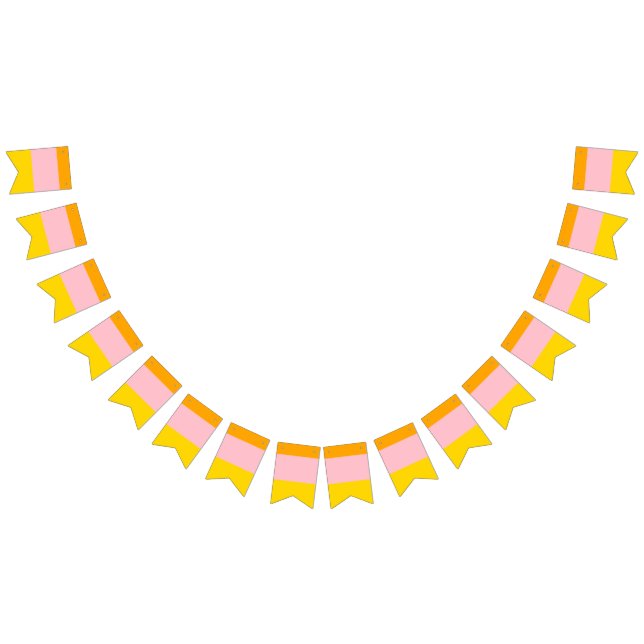 Orange, Rosa och Gult strimlad Vimplar (Alla)