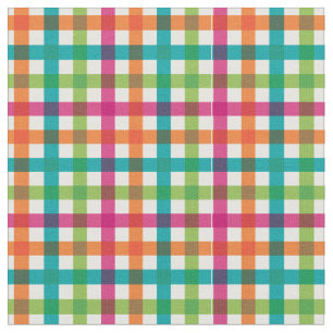 Orange, Rosa och helsommarregnbåge Plaid/ Tartan Tyg