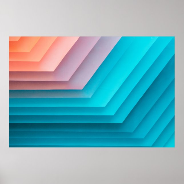 Orange, rosa och tealillustration poster (Framsidan)